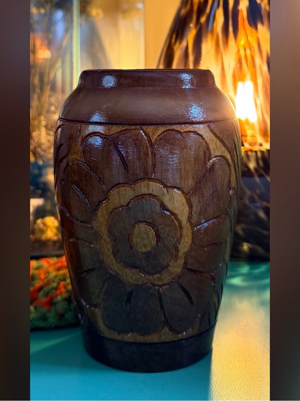 🌼 Vintage (1960s; 1970s) Hand-Carved Wooden Vase 🌼
